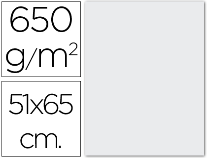CARTULINA EXTRA BLANCA 650 GR 51X65 CM UNIDAD