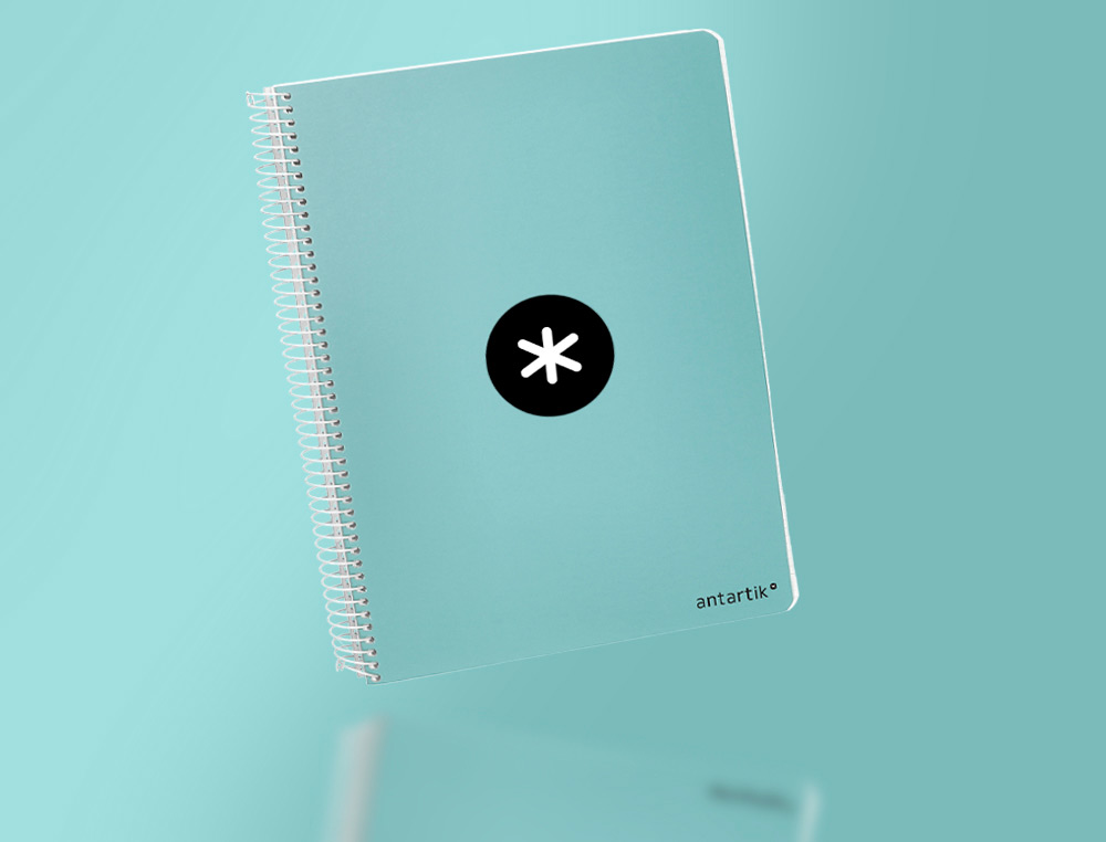 CUADERNO ESPIRAL ANTARTIK A4 MICRO TAPA DURA 80H 100 GR CUADRO 5MM SIN BANDAS 4 TALADROS COLOR MENTA