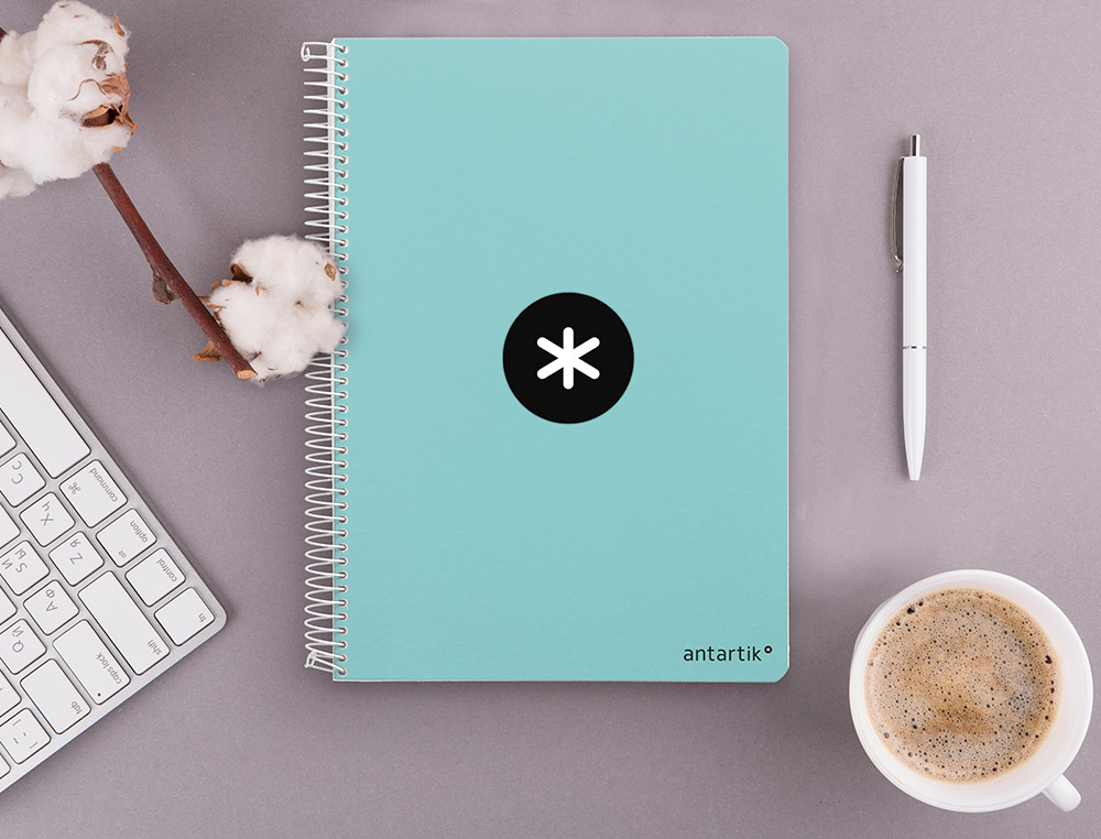 CUADERNO ESPIRAL ANTARTIK A4 MICRO TAPA DURA 80H 100 GR CUADRO 5MM SIN BANDAS 4 TALADROS COLOR MENTA