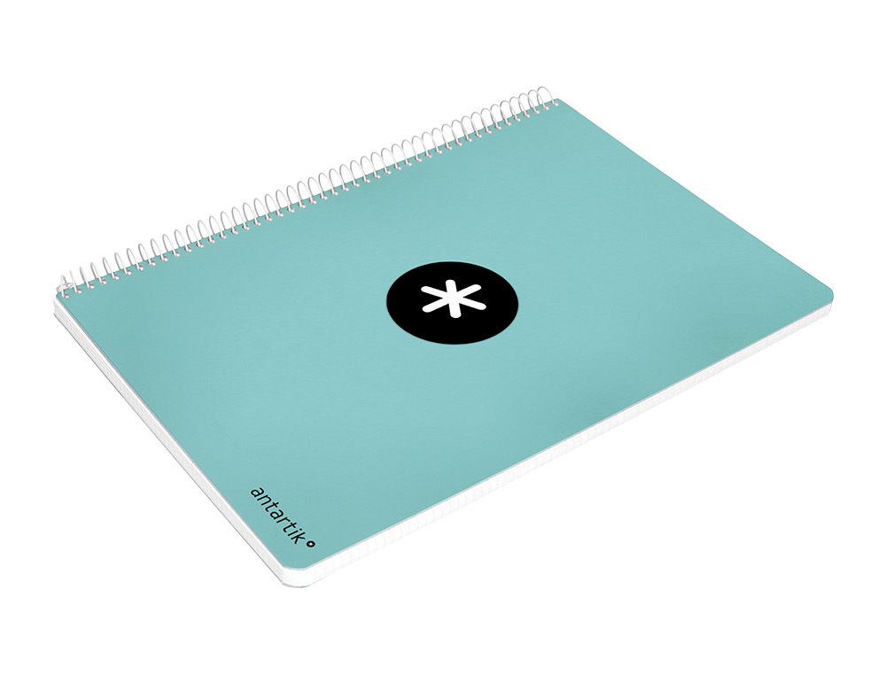 CUADERNO ESPIRAL ANTARTIK A4 MICRO TAPA DURA 80H 100 GR CUADRO 5MM SIN BANDAS 4 TALADROS COLOR MENTA