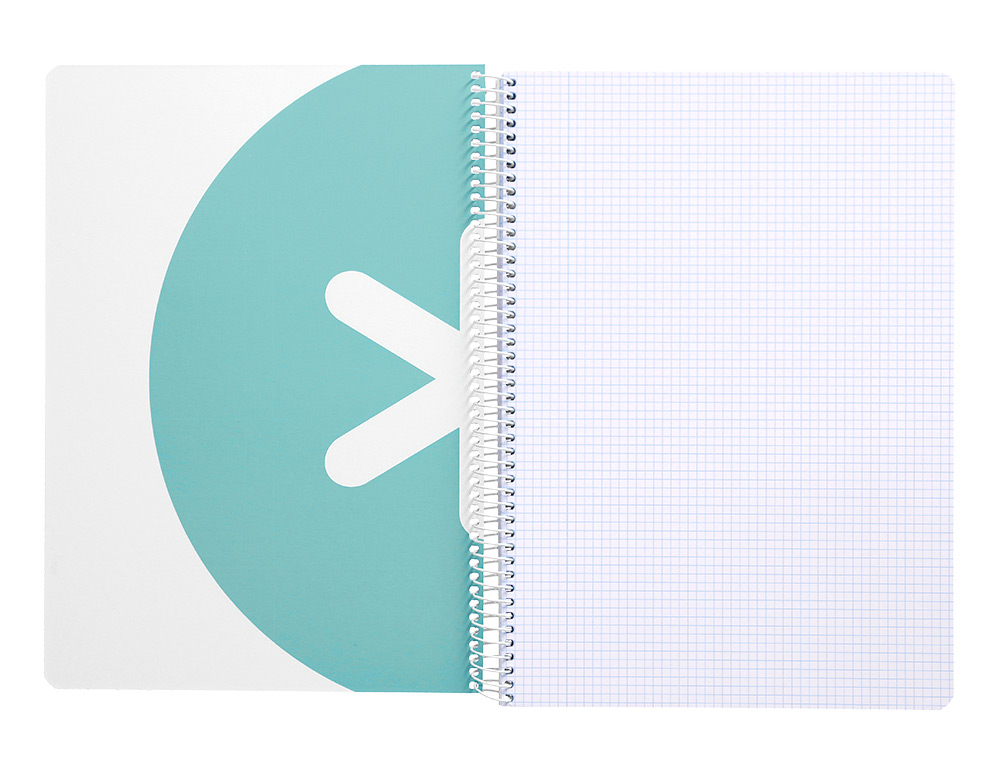 CUADERNO ESPIRAL ANTARTIK A4 MICRO TAPA DURA 80H 100 GR CUADRO 5MM SIN BANDAS 4 TALADROS COLOR MENTA