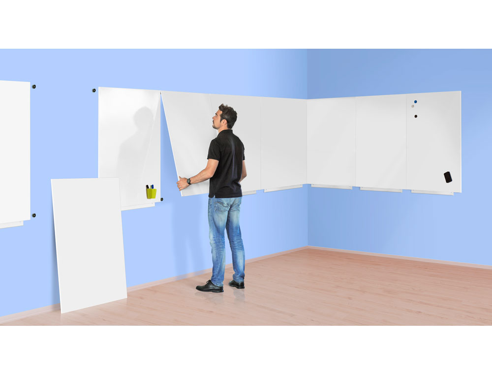 PIZARRA BLANCA ROCADA SKINMATT PROYECCION MATE LACADA MAGNETICA 100X150 CM